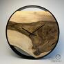 czarne zegary zegar ścienny 40 cm nowoczesny z elementem drewna to coś czego szukasz