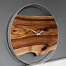 Cuda z drewna z drewnem biały zegarek ścienny 50 cm styl nowoczesny, na zegar na ścianę
