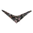 Dwustronna bandana dla psa na wiązanie rozmiar M Kwiaty na czarnym tle