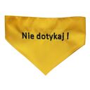 Bandana dla psa 'Nie dotykaj!' na gumce - rozmiar M 41-45 cm