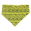 Bandana ostrzegawcza dla psa na gumce - rozmiar L 48-54 cm „Nie podchodź / Nie dotykaj”