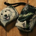 Saszetka na smaczki i woreczki dla psa Samoyed - zestaw na spacery