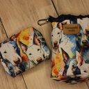 Saszetka na smaczki i woreczki Bulterier - zestaw spacerowy handmade