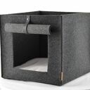 Legowisko dla kota - domek dla kota grafitowy pasuje do regału Ikea Kallax Expedit