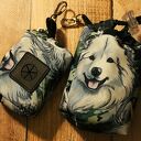 Saszetka na smaczki i woreczki dla psa Samoyed - zestaw na spacery